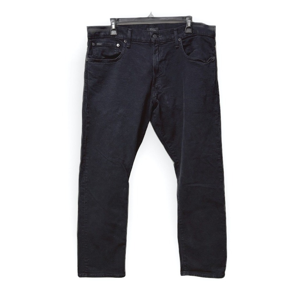 Polo Ralph Lauren Varick Slim Straight Black Jeans Mens 36x30 Cotton Blend